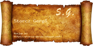 Storcz Gergő névjegykártya